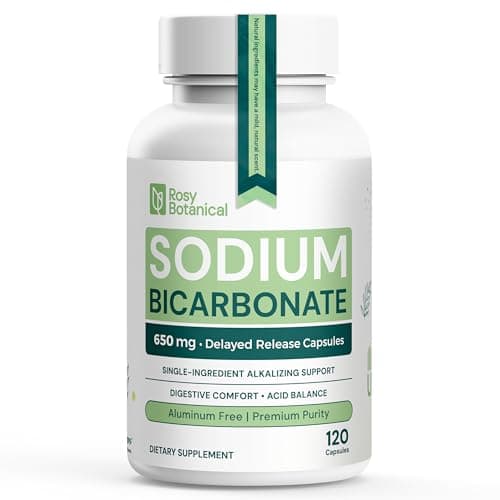 Pure Sodium Bicarbonate 650 mg Capsules - Sodium Bicarb for Alkaline Balance & Daily Wellness Support – Fast-Dissolving Bicarbonate of Soda Pills - Single Ingredient Delayed Release 120 Count - Image 1