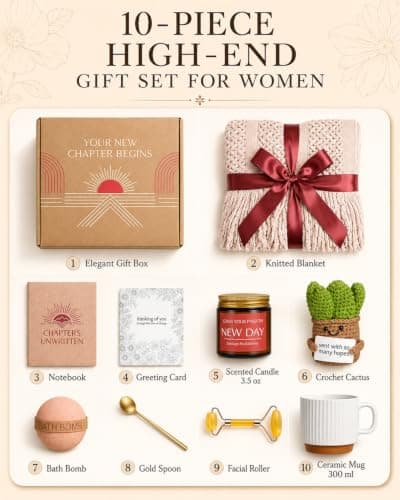 Self Care Gift Set for Women, Spa Gift Basket with Blanket, Get Well Soon & Sympathy Care Package, Birthday & Thank You teacher Gift Box, Relaxation Home Spa Kit for Mom Wife Sister Friend - Thumbnail 3