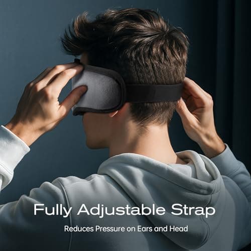 ZHENYEMEI 3D Sleep Mask with Bluetooth Headphones, Sleeping Headphones for Side Sleepers, Wireless Music Eye Mask with Ultra-Thin Stereo Speakers for Men, Women, Tech Gifts, Grey - Thumbnail 4