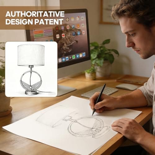 PHiWiDill Retro Farmhouse Black Table Lamps for Living Room,Desk Lamps for Home Office,23" Vintage Decorative Bedside Lamp for Nightstand Living Room,Linen Shades,LED Bulb (not Included)(1 Pack) - Thumbnail 3