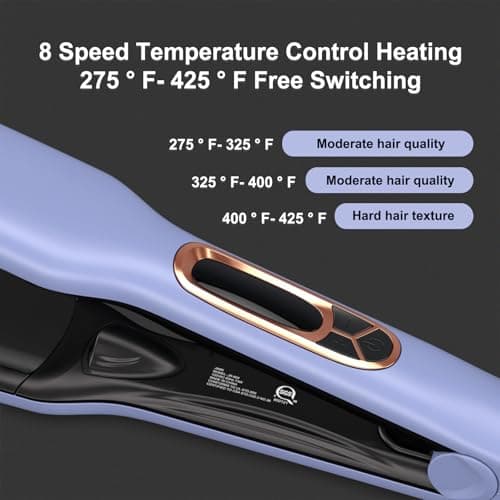 JINRI Hair Brush, Pumped-Up Volume, Hair Iron, Adjustable Temp, 360 ° Tail Rotation, Lasting Volume, for Short Or Thin Hair, Dual Voltage (100-240V), Volumizing Hair Iron, Purple, 1.25 inch - Thumbnail 6