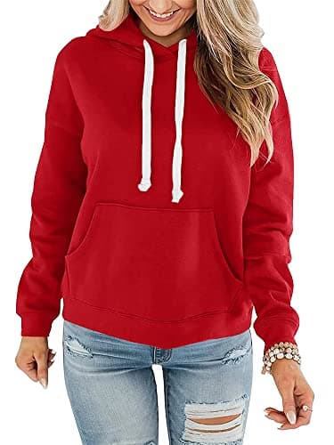 STOLKISS Women Hoodies Pullover Casual Thin Sweatshirts with Pockets Loose Fit Long Sleeve Drawstring Design Hoody Sweatshirt - Image 1