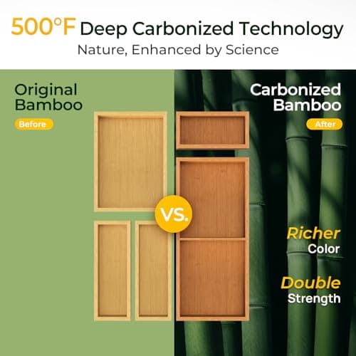 keechee Carbonized Bamboo Kitchen Drawer Organizer (Bundle: 5pc Organizers Set) - Thumbnail 6