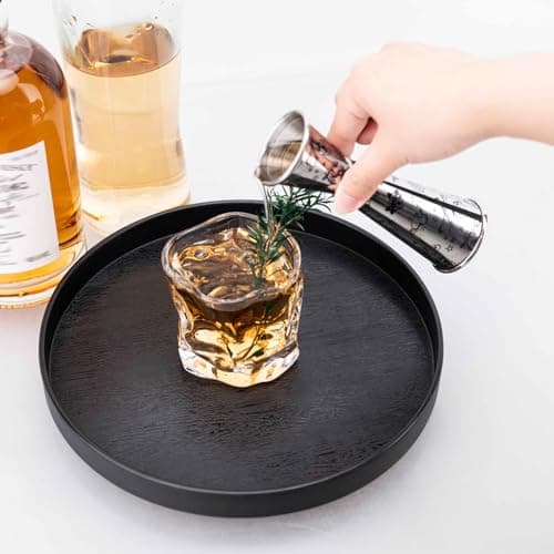 Jigger for Bartending, Cocktail Jigger 2 oz 1 oz with Measurements Inside, 304 Stainless Steel Jigger, bar Accessories, Cocktail Measuring Cup, Silver, Etched Black - Thumbnail 6