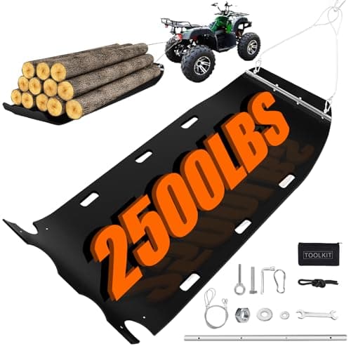 ZFbuhuo 47” x 110” Yard Drag Sled with Pull Cables 1/8 HDPE Thickened Yard Sled Heavy Duty Multipurpose Yard Drag Mat for Hauling Debris, Construction Materials, Logs and Hunting Trophy - Image 1