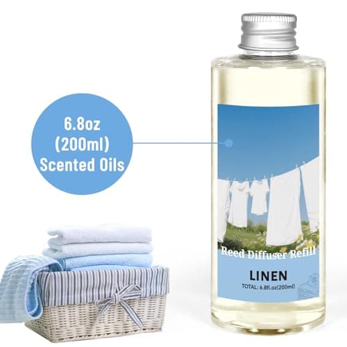 STRN Reed Diffuser Refill, Linen Scent Diffuser 200ml (6.8 fl.oz), Room Fresheners for Home, Long-Lasting Fragrance for Living Room, Bedroom, Office - Thumbnail 2