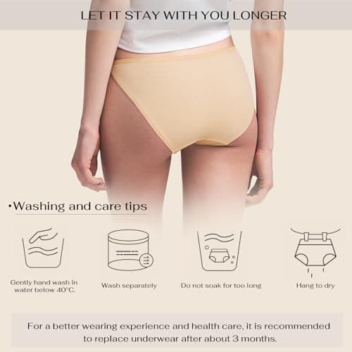 REORIA Sexy Cotton Underwear for Womens Cheeky High Cut Breathable String Bikini Panties Briefs 4 Pack - Thumbnail 5