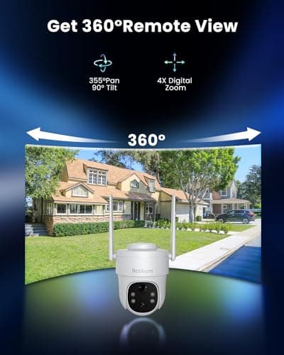 Rebluum Security Camera Outdoor Wireless, 3K/5MP Solar Camera Outdoor Wireless, Battery Powered 360°PTZ, Color Night Vision,PIR Motion Detection,2-Way Audio,Compatible with Alexa - Thumbnail 3