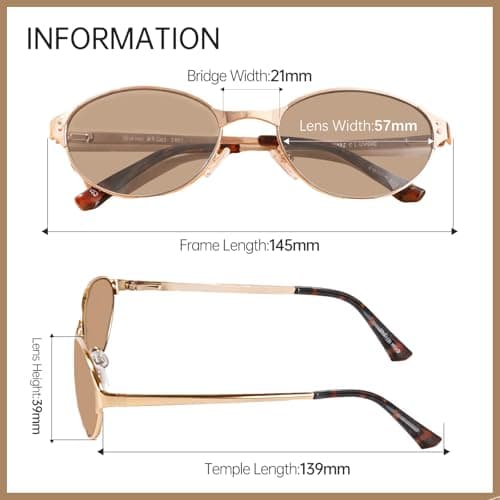 Vylenxio Retro Oval Sunglasses for Women Men, 90s Vintage Style, UV400 Lens - Thumbnail 4