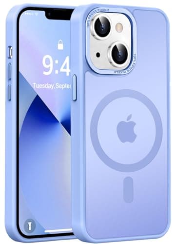 Newfuture Designed for iPhone 13 Case & iPhone 14 Case with Magnetic [13 FT Military Drop Protection] [Compatible with Magsafe] Slim Translucent Shockproof with Anti-Fingerprint Phone Case, Blue