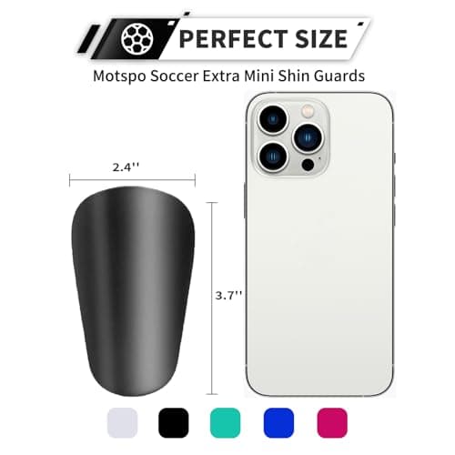 Motspo Mini Soccer Shin Guards for Youth and Adults - Extra Small Protective Equipment shin Guards Soccer Miniature Shin Guard for Men, Women, Kids, Boys, and Girls (3.7x2.4 inches, Black) - Thumbnail 2