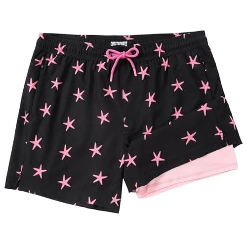 CoozySphere Men's Swim Trunks Hawaiian Bathing Compression Liner 5 Inch Suit Swimsuits Beach Shorts with Pockets M - Image 1