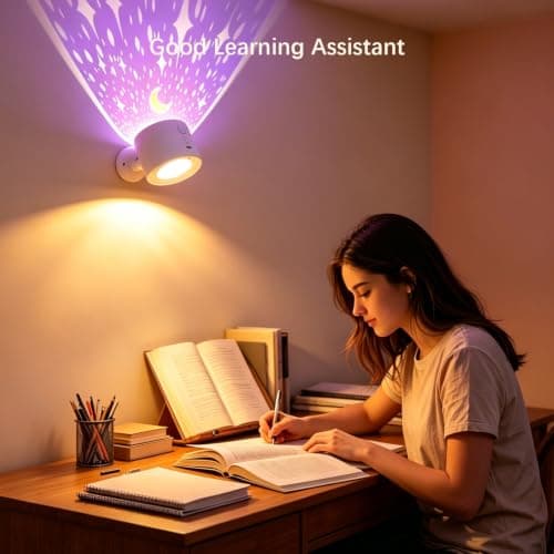 LED Reading Light with Remote Control, 3 Color Temps & Stepless Dimming Night Lights, 360 Magnetic Rotation, USB Rechargeable Projection Lamp with Timer for Bedside Night Reading Kids Room Decor - Thumbnail 6