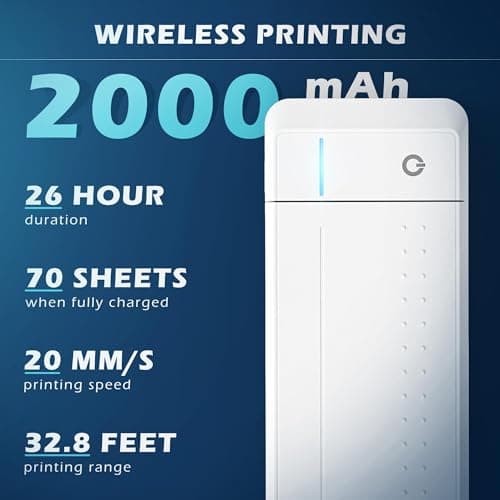 HPRT Portable Printer Wireless Bluetooth Connection MT866 Thermal Inkless Mobile Support 8.5'' X 11'' US Letter and Tattoo Stencil, Compatible with iOS/Android/PC, Includes 10pcs Transfer Paper - Thumbnail 2