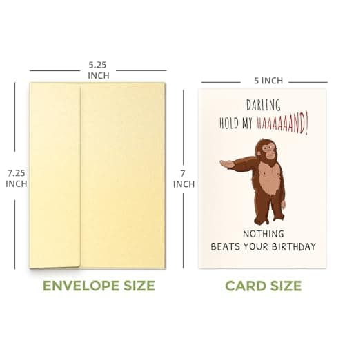 KKJAYO Hilarious Monkey Birthday Card – Nothing Beats Your Birthday Orangutan Funny Birthday Card for Men Women Husband Wife Boyfriend Girlfriend, Novelty Birthday Gift for Him Her - Thumbnail 3