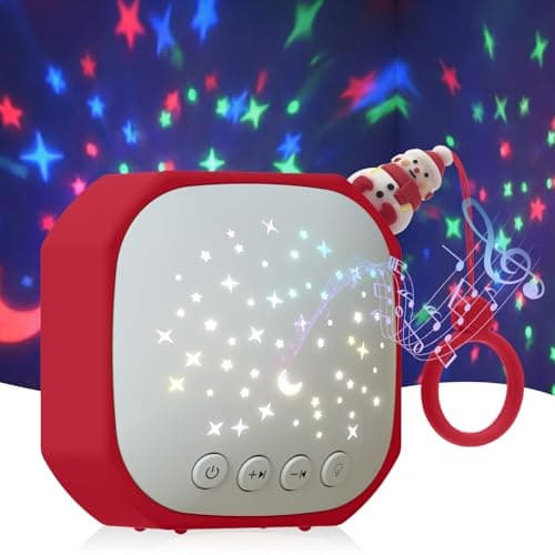 Portable Sound Machine Baby with Star Projector | White Noise Sound Machine for Sleep | Baby Noise Machine with Hook for Children's Bedroom, Travel, Car, Christmas Holidays Gifts (Snowman) - Image 1