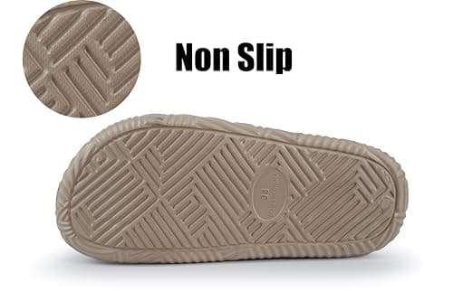 Weweya Women Men Cozy Shower Slippers Unisex House Slides Beach Sandals Khaki Women Size 9 Men Size 7 - Thumbnail 3