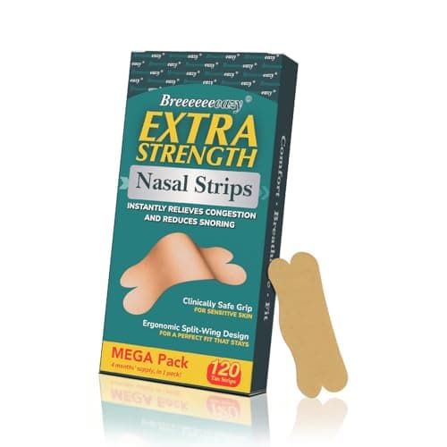 Upgraded Anti-Slip Nasal Strips for Breathing-Extra Strength Ergonomic Nose Strips,Nasal Strips for Snoring & Nose Strips for Better Breathing,Strong Adhesive Comfort Fit Improves Sleep (120 Pack) - Image 1