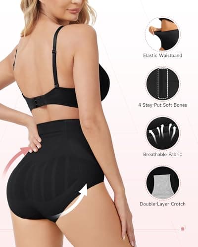 FVACPJ Tummy Control Shapewear Panties - High Waisted Shapewear Underwear for Women Body Shaping Briefs Seamless Panty Girdle - Thumbnail 5