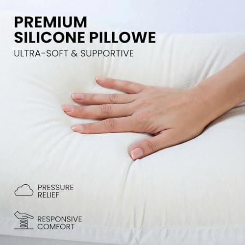 ASRIO 4D Silicone Grid Pillow: Cooling TPE Ergonomic Cervical Support for Neck Pressure Relief, Side & Back Sleepers, Washable (Queen (U.S. Standard), (Bread Pillow)) - Thumbnail 4