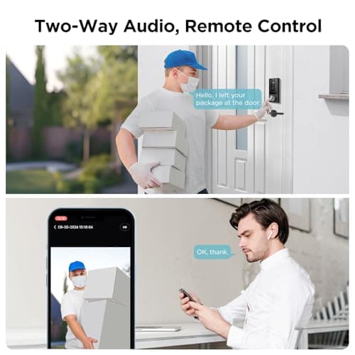 TCL D1 Max Security Video Smart Lock, 3-in-1 2K Camera, Doorbell & Fingerprint Keyless Entry Door Lock, WiFi Smart Door Lock with App Remote Control, PIR Motion Detection, Easy Installation - Thumbnail 5