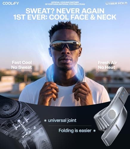 TORRAS COOLiFY Cyber Fold AI Neck Air Conditioner, Ultimate Cooling Max Cooling Area Neck Fan, Adjustable Strong Wind Neck Cooler for Neck & Face, Rechargeable Portable for Travel Outdoor, Titanium - Thumbnail 5