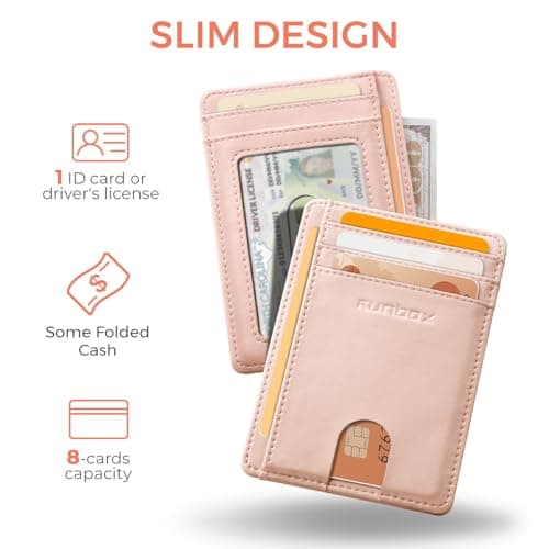 RUNBOX Slim Minimalist Front Pocket RFID Blocking Leather Wallets for Men and Women Card Holder Wallets Gifts for men - Thumbnail 3