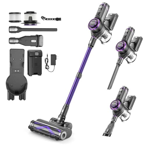 Airpher Cordless Vacuum Cleaner,75Min Runtime,600W 65KPA Dual Motor Pet Hair Vacuum for Home with AI Auto Suction,Stick Vacuums with Self-Standing Design,for Carpet,Hardwood Floors,Gift Ideas for Her