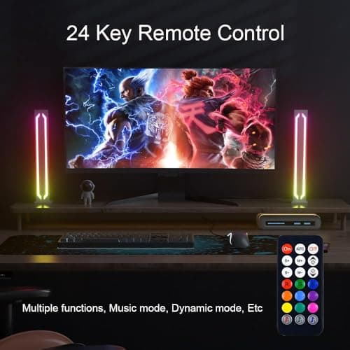 MIHEAL Smart LED Light Bars, Metal Aluminium Housing with App Control and Music Sync Rhythm Mode, Mood Lighting for Desktop Gaming, PC, TV, Room Decoration - Thumbnail 6