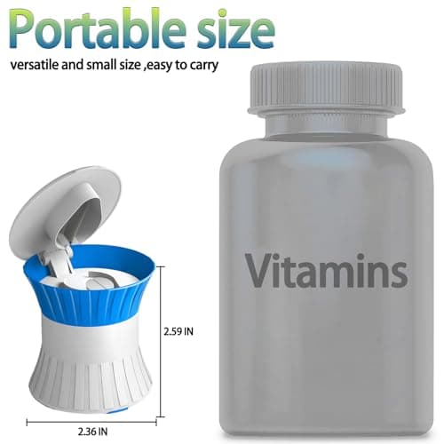 Pill Crusher Fine Powder with Small Medicine Pill Box 3-in-1,Pill Splitter Cutter for Small Pills Vitamins Tablets, Portable Pill Crushers for Elderly & Pet,Travel-Friendly Pill Grinder (Blue) - Thumbnail 2