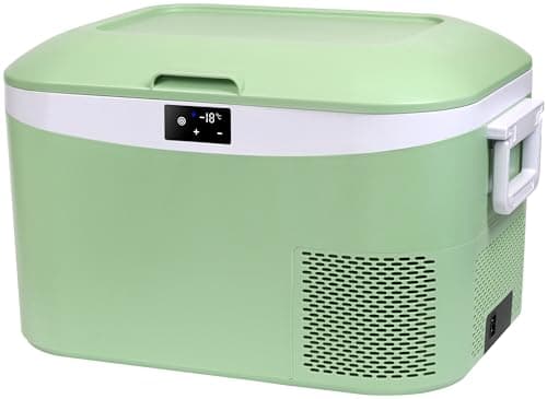 Megiu 12 Volt Refrigerator Portable Car Freezer 13.5 Quart (12.8 Liter) Compressor Cooler 12V/24V DC 110～240 Volt AC for Truck Van RV Camper SUV Boat Travel Camping Road Trips Tailgating -18℃~+15℃ - Image 1