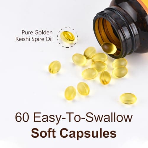 Shomira Organic Reishi Spore Oil, Immunity Support Dietary Supplement, Vegan Capsules with Ganoderma Triterpenes for Antioxidant & Wellness(60 Capsules) - Thumbnail 5