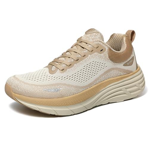 Wirpex Women's Walking Shoes Wide Toe Box Cushion Comfortable Tennis Shoes Non-Slip Running Workout Gym Sports Athletic Breathable Fashion Sneakers Brown 7 - Image 1
