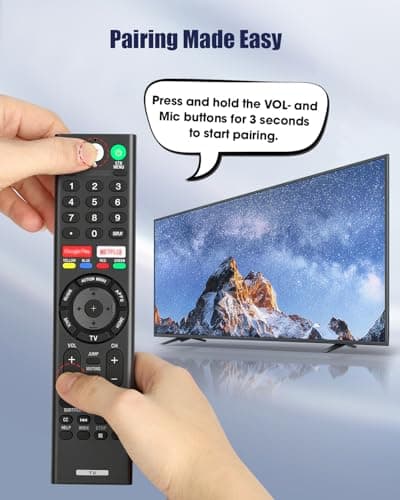 Universal Voice Replacement Remote Control for Sony Bravia TVs, Compatible with All Sony 4K UHD LED LCD HD Smart TVs, 2-Year Warranty - Thumbnail 5