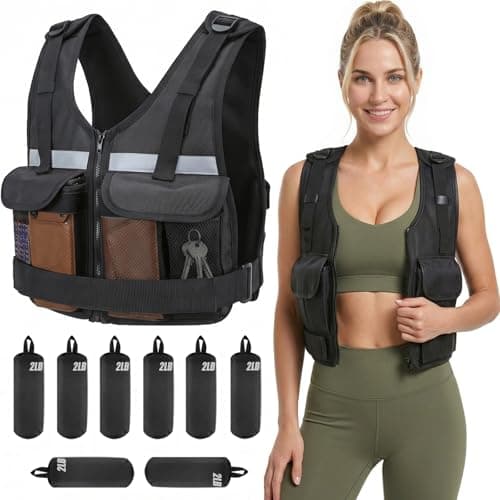 DeerFable 2026 Upgrade Adjustable Weighted Vest 2-16 lbs, Zip Design Weight Vest for Women & Men, Durable Strength Training Vest with Reflective Strips & Pockets, Ideal for Walking Running/Rucking/HIIT/Home/Gym - Image 1