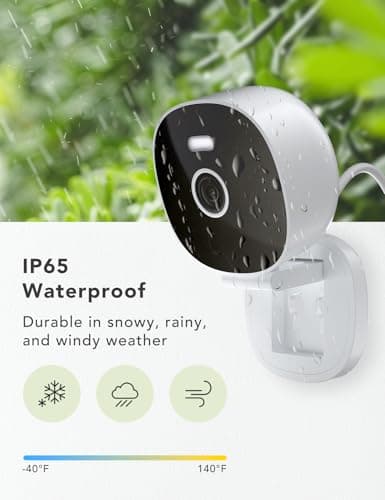 FAMVIVA 2K Wired Security Camera, Indoor/Outdoor for Home, Pet, Baby, Nanny, IP65 Waterproof Color Night Vision, White Light & Siren, Recording, Motion Detection, Works with Alexa,Plug in, White-4P - Thumbnail 2