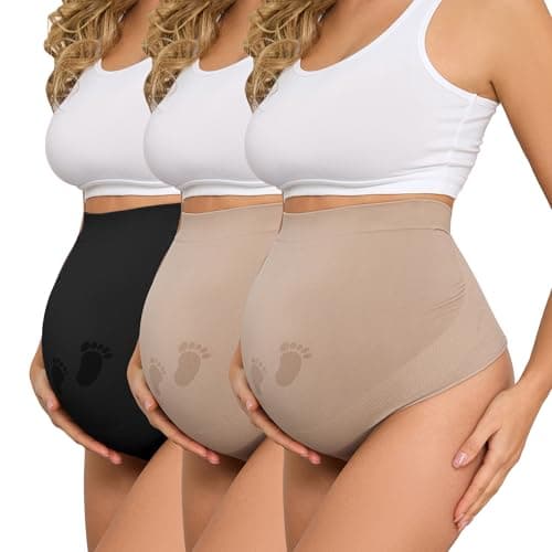 Y25D Maternity Thongs for Women,Seamless Maternity Underwear Over Bump Maternity Panties for Pregnancy Postpartum - Image 1