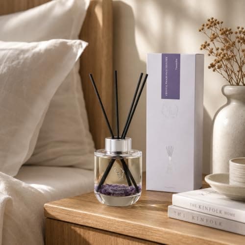 Reed Diffuser Set, Pretty Valley Home Diffuser 100Ml / 3.52 fl OZ Gift Box - Includes Reed Diffuser Sticks, Long Lasting Fragrance Oil and Glass Bottle for Office Living Room Decor (Tranquility) - Thumbnail 4