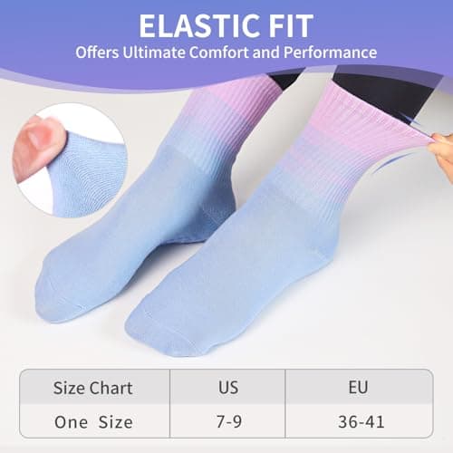 GIAG.IO Cute Pilates Socks, Pilates Socks with Grips 5 Pairs for Women Non-slip Yoga Sock Size 7-9 for Barre Ballet Barefoot Workout (Multicolor) - Thumbnail 3