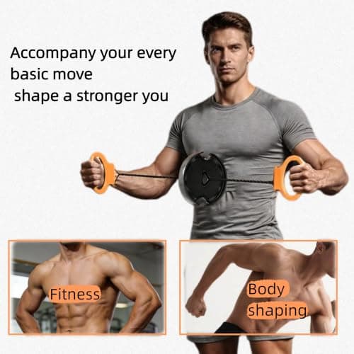 Arm Trainer for Men & Women,Portable Forearm Strength Trainer for Home Gym,Twister Chest and Arm Trainer for Upper Body Workout,Fun Fitness Equipment for Arms,Chest & Back(Black) - Thumbnail 5