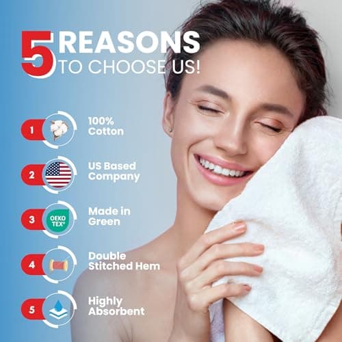Infinitee Xclusives Luxury Wash Cloths for Showering [13x13] – 100% Cotton Washcloths [Pack of 12], Soft and Absorbent Face Towels for Bathroom Wash Clothes, Gym, and Spa (Vivid Green) - Thumbnail 2