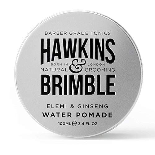 Hawkins & Brimble Strong Hold Hair Pomade for Men, 100ml Water-Based Formula, All Day Firm Hold with Natural Shine, Elemi & Ginseng Scent, Vegan, Easy Wash, Grooming Styling Cream Clay