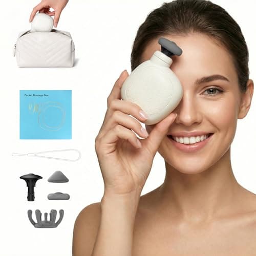 Mini Massage Gun Deep Tissue, Percussion Massager Gun for Pain Relief, Portable Muscle Massage Gun with 4 Heads 4 Speeds, Handheld Massager for Neck, Shoulders, Back, Legs, Travel, Office, Home - Image 1
