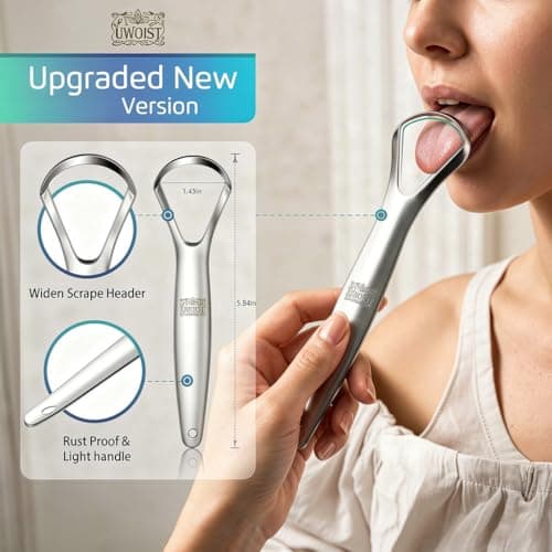 Tongue Scraper for Adults (10 Pack), Stainless Steel Metal Tongue Scraper, Tongue Cleaner with mini disposable toothbrush，Reduce Bad Breath, camping essentials travel toothbrush - Thumbnail 5