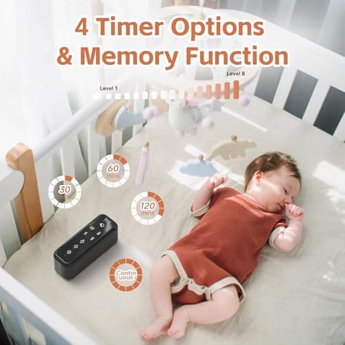 Rechargeable White Noise Machine with 3000mAh Battery - Bluetooth Sleep Sound Machines with Lullabies & Fan Sounds, Auto-Off Timer, Perfect for Office Privacy, Noise Canceling & Sleep Improvement - Thumbnail 5