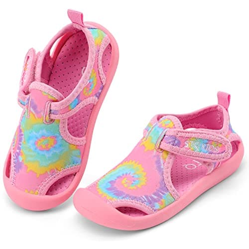 STQ Toddler Water Shoes Cute Aqua Swim Beach Shoes Quick Dry Outdoor Summer Sandals for Girls 7 M US Toddler - Image 1