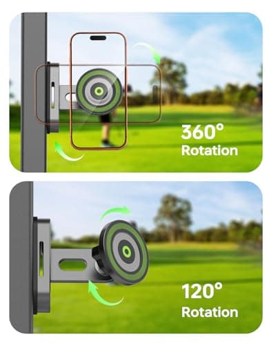 Magnetic Golf Cart Phone Holder for Photography, Golf Accessories for Men, Camera-Friendly T-Shape Design, Strong Magnetic Phone Caddy with Adjustable Ball Head, Golf Cart Phone Holder, Golf Gifts - Thumbnail 5
