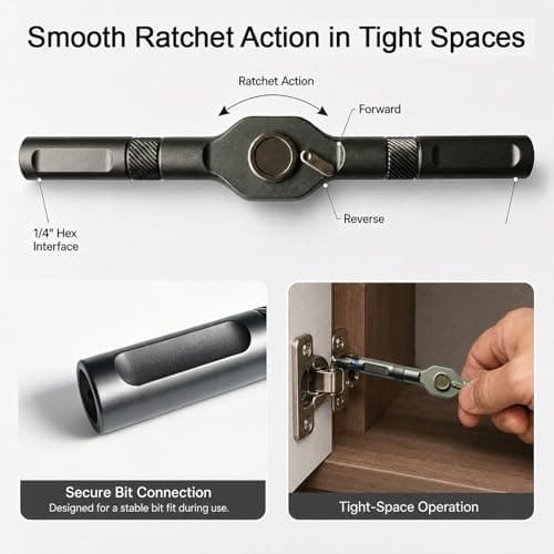 YrouGra 42 in 1 Magnetic Screwdriver Set, Magnetic Ratcheting Screwdriver Set with T Handle, Multi-Bit Magnetic Driver with Case, Portable Compact Repair Tool Kit for Electronics, Furniture & DIY - Thumbnail 6