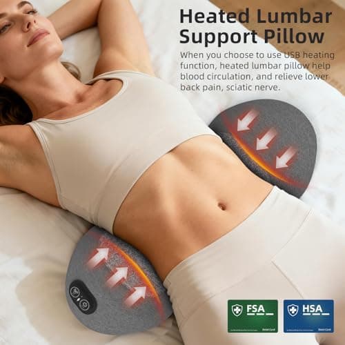 3 in 1 Lower Back Massager - FSA Eligible HSA Eligible,Triple Fusion Back Massager with Heat,Vibration,Airbag Traction Spine Massager for Lower Back Pain Relief,Deep Tissue Relaxation HSA Items - Thumbnail 3