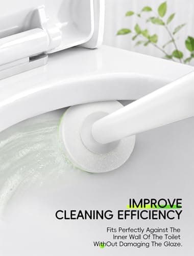 LEGUO Wall Mounted Disposable Toilet Brush System with Holder, Toilet Bowl Cleaning Wand with Green Refills and One-Button Release, 1 Wand and Holder with 24 Green Refills - Thumbnail 4